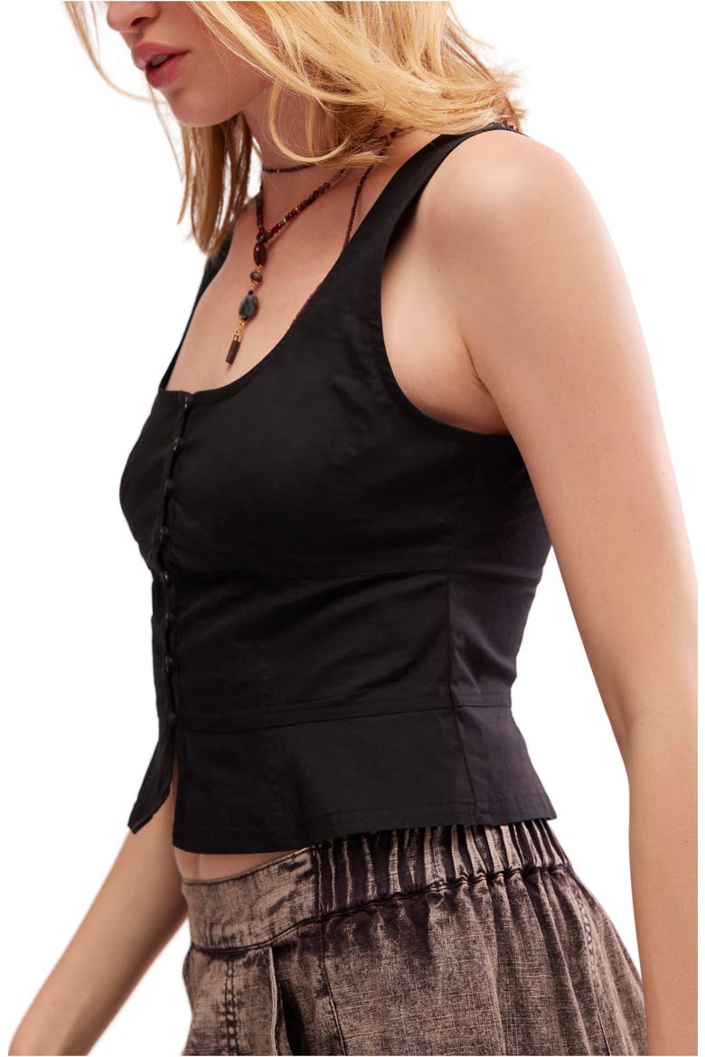 Sally Corset Crop Tank, Alternate, color, BLACK