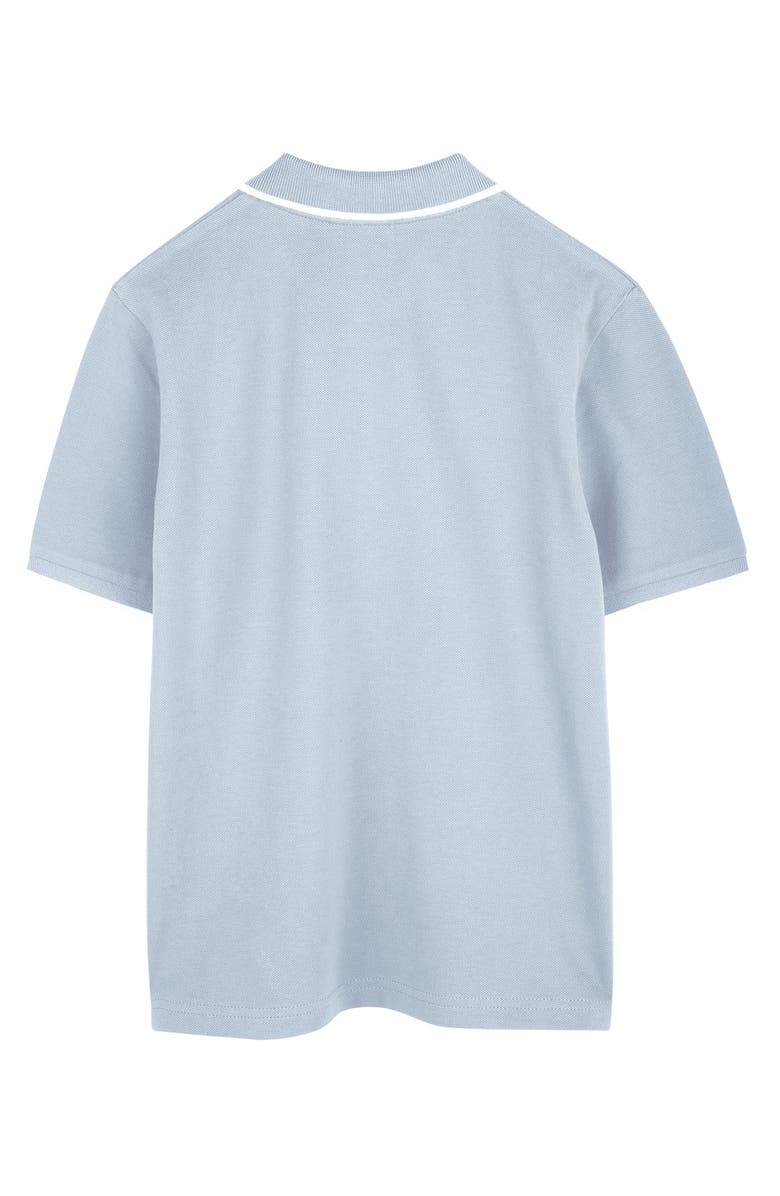 BOSS Kidswear Kids' Tipped Stretch Cotton Piqué Polo, Alternate, color, Pale Blue