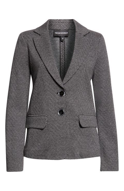 Chevron Jacquard Jersey Blazer