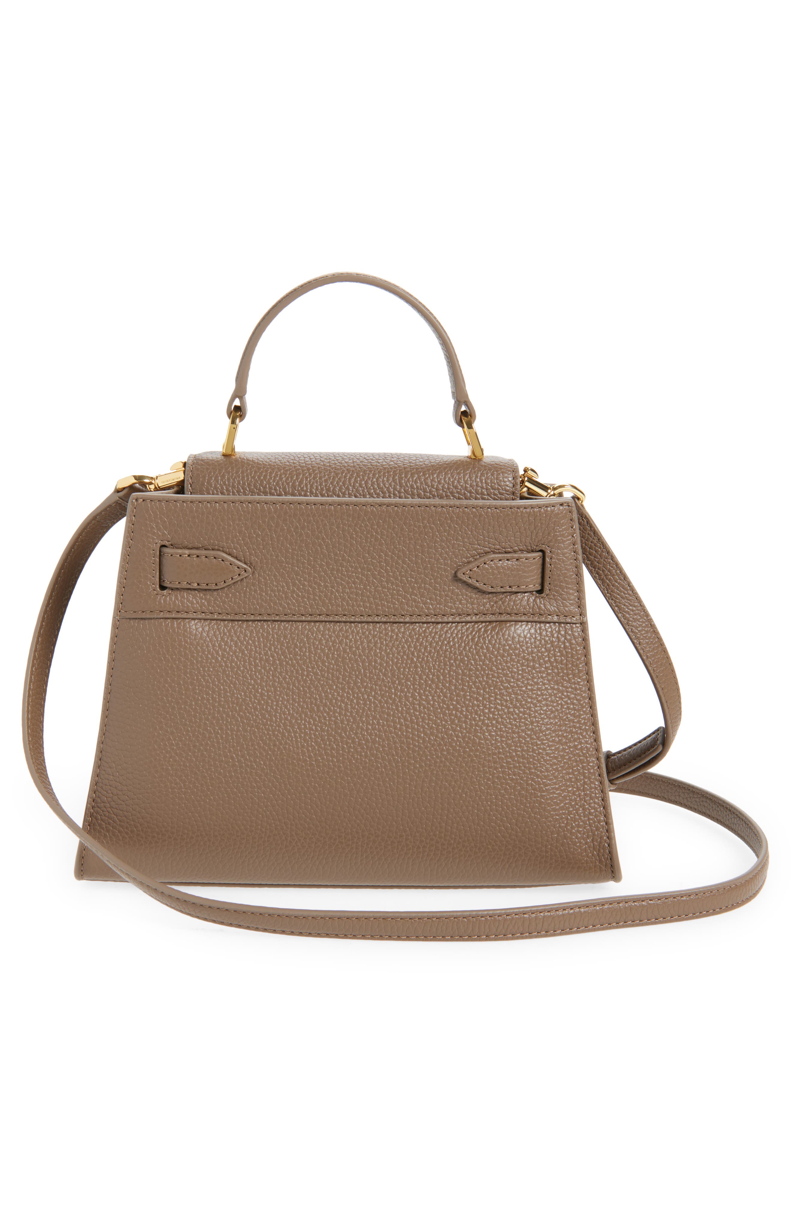 Dash Leather Top Handle Bag, Alternate, color, BARK