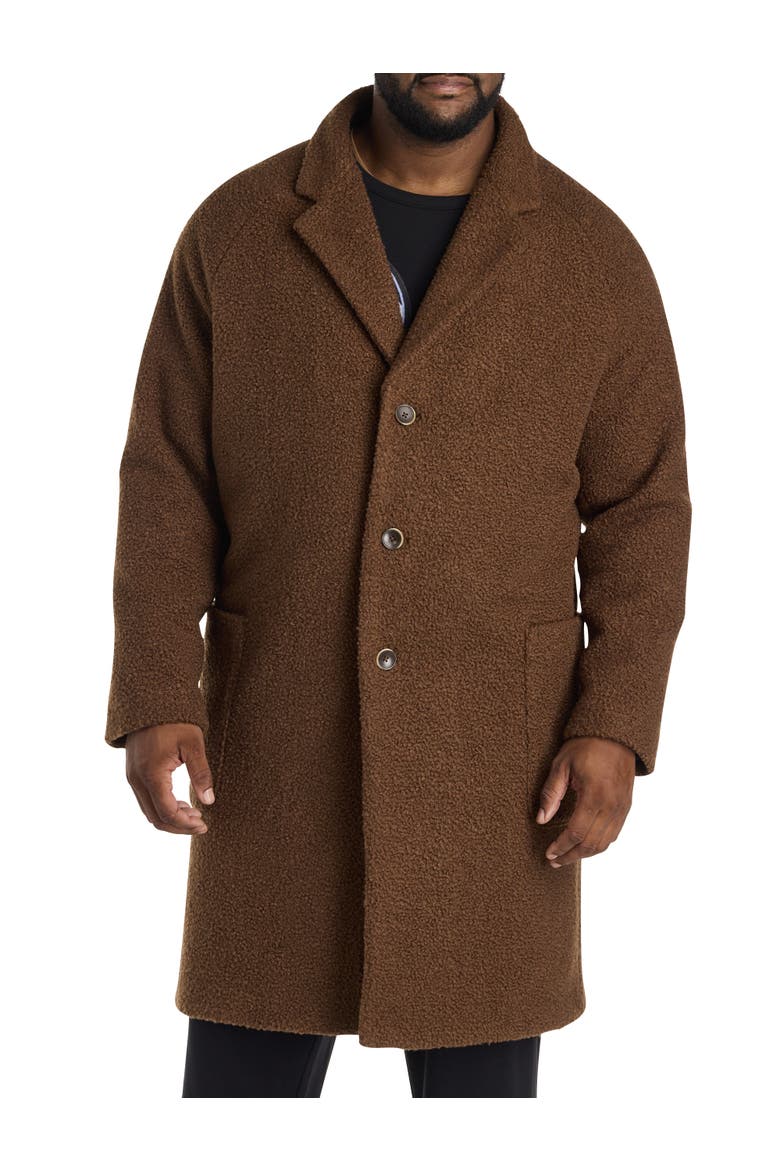 Big & Tall Teddy Overcoat, Alternate, color, CHOCOLATE