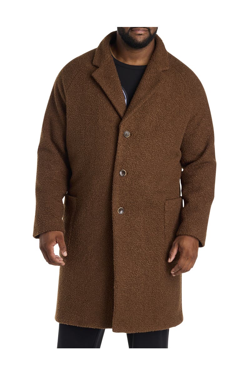 Tallia Big & Tall Teddy Overcoat, Alternate, color, Chocolate