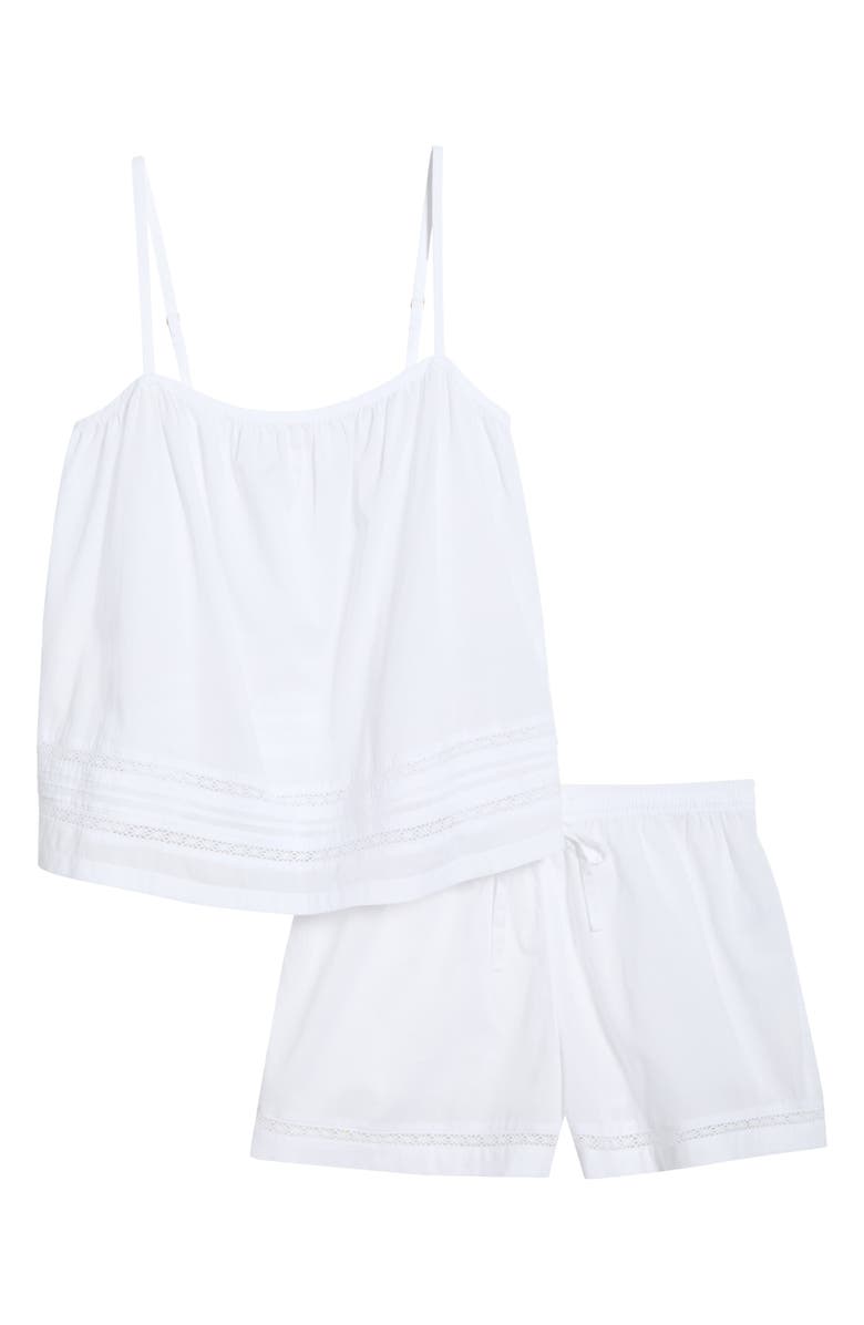 Nordstrom Peached Cotton Lawn Short Pajama Set, Alternate, color, White