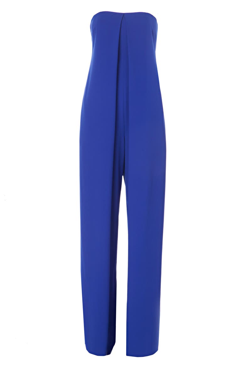 Strapless Crepe Jumpsuit, Alternate, color, SAPPHIRE