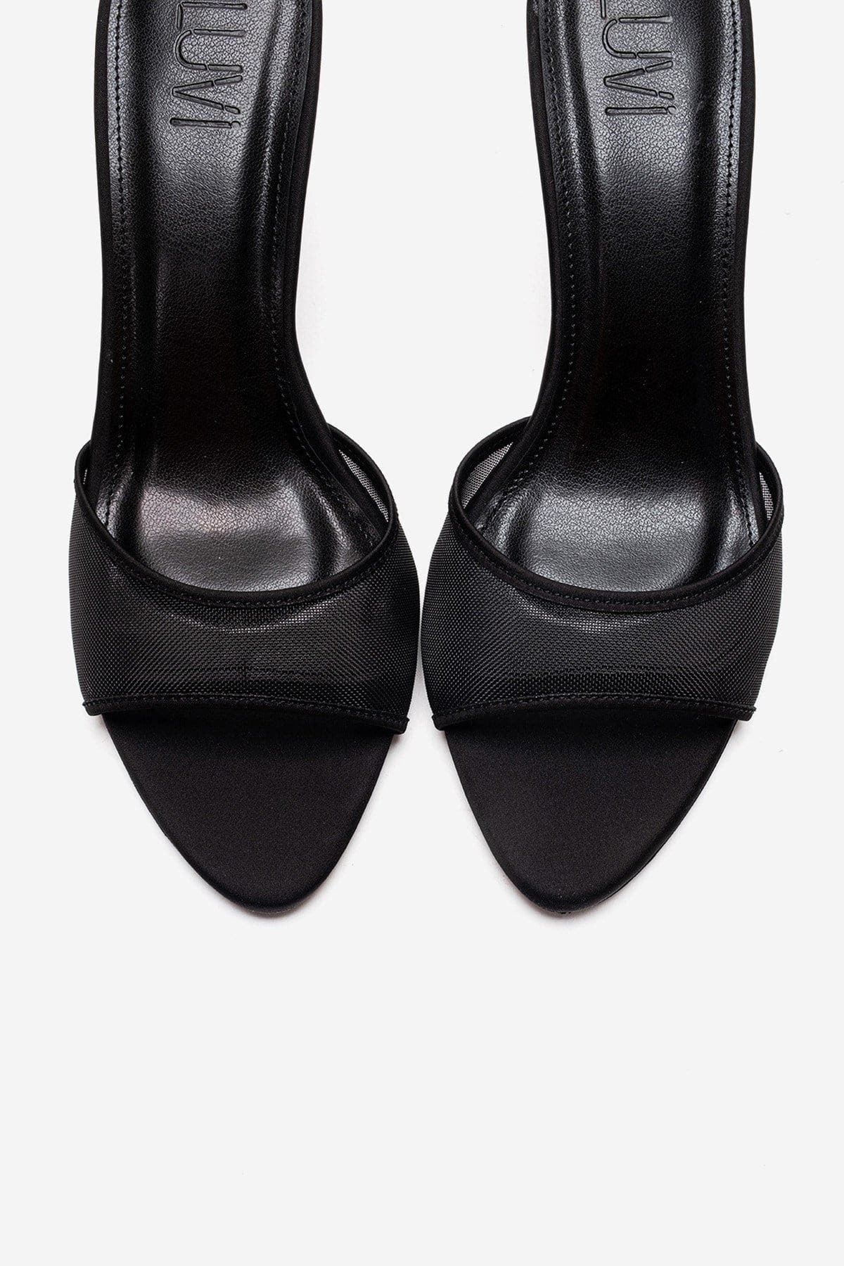 Prologue Shoes Monroe Stiletto Mesh Sandal, Alternate, color, Black