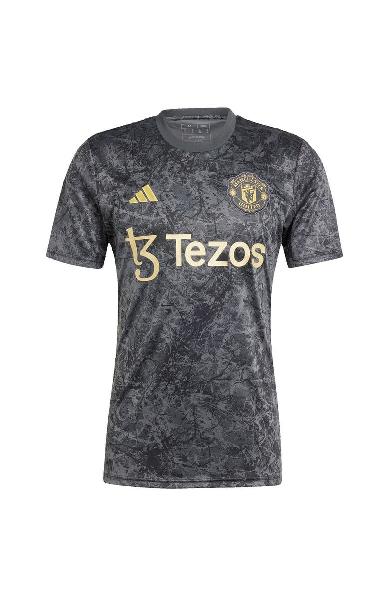 adidas Men's adidas Black Manchester United x Stone Roses 2023/24 Pre-Match Top, Alternate, color,
