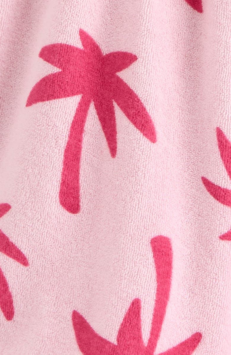 Tucker + Tate Kids' Bow Strap Cotton Terry Romper, Alternate, color, Pink- Pink Magenta Palms