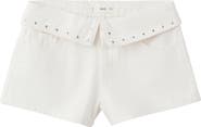 MANGO TEEN Low Rise Stud Denim Shorts