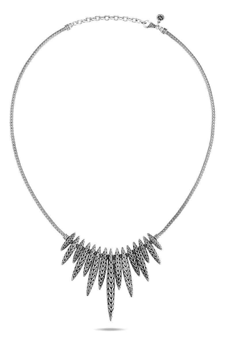 John Hardy Classic Chain Hammered Two-Tone Spear Bib Necklace, Alternate, color,