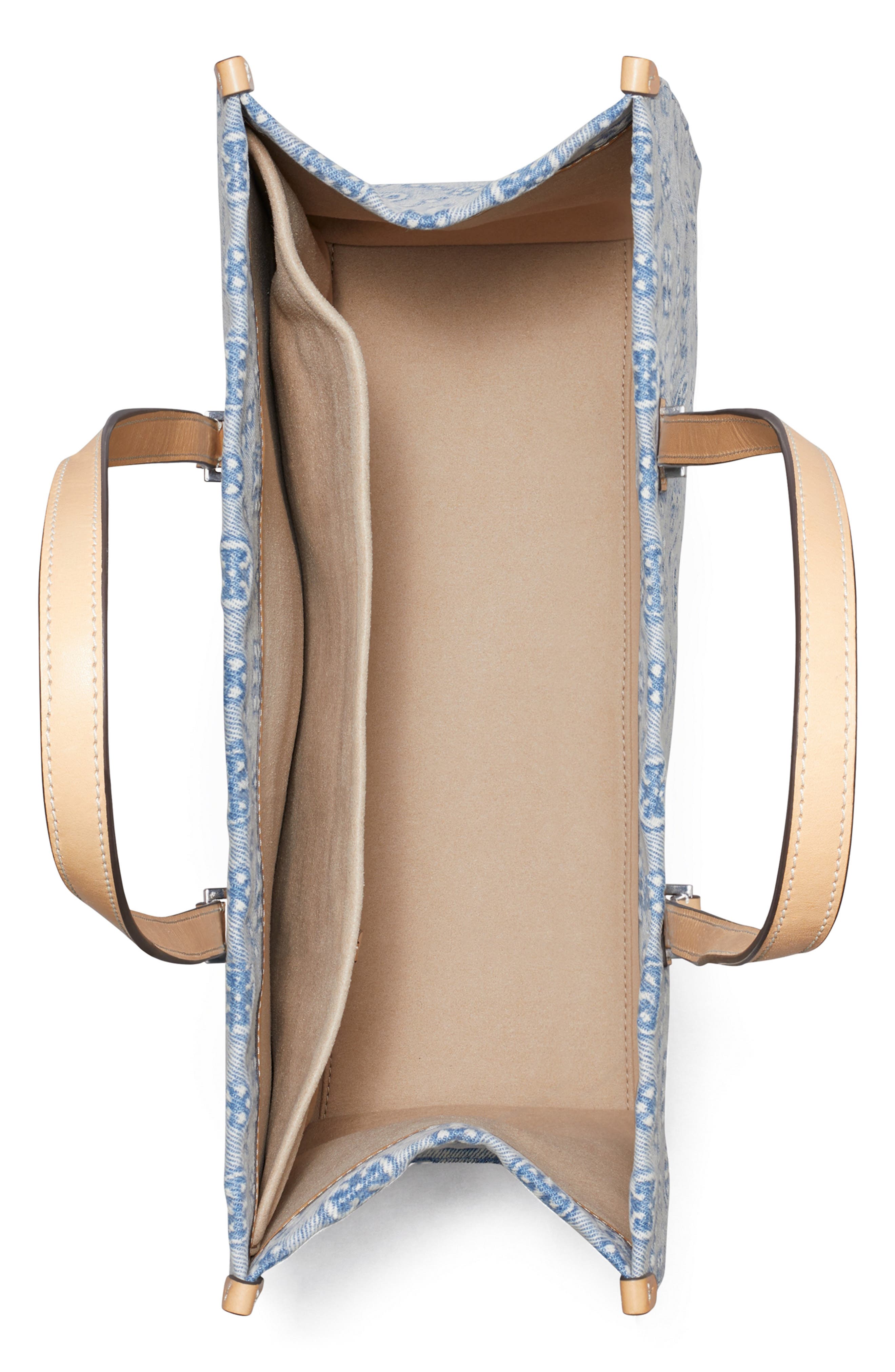 Tory Burch T Monogram Denim Tote, Alternate, color, Powder Blue