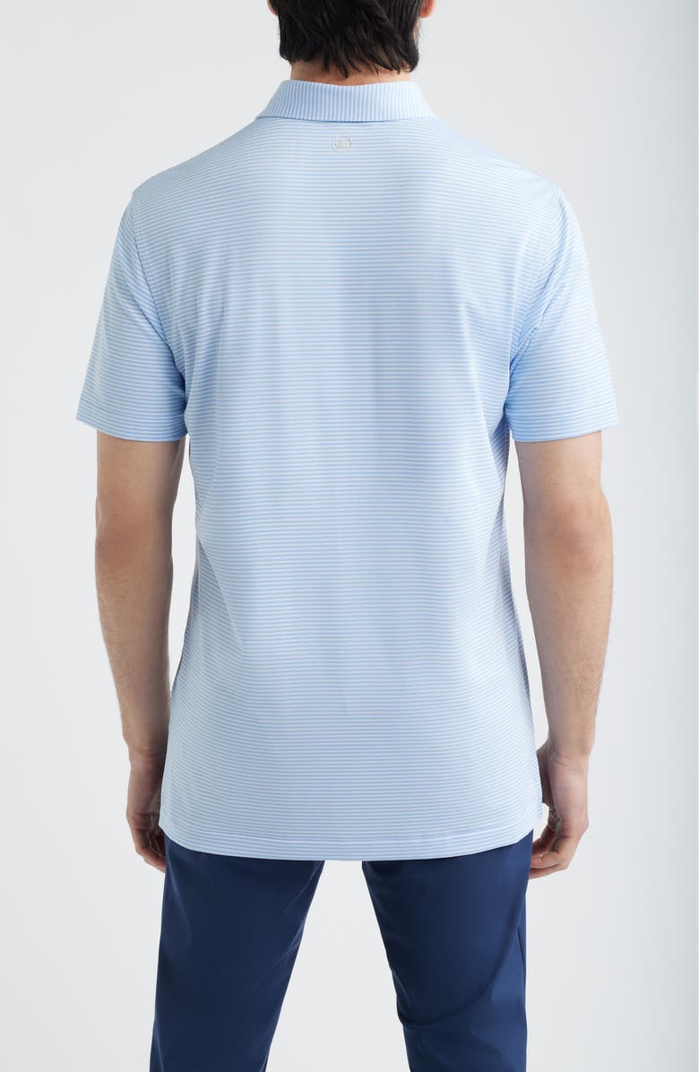Peter Millar Bolt Performance Jersey Polo, Alternate, color, White Blue Stripe
