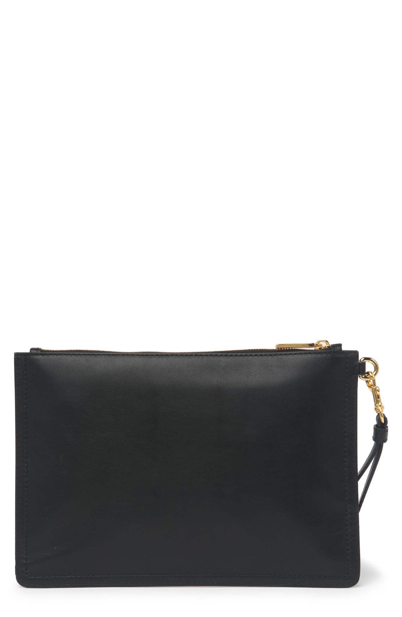 Moschino M Leather Wristlet, Alternate, color, 