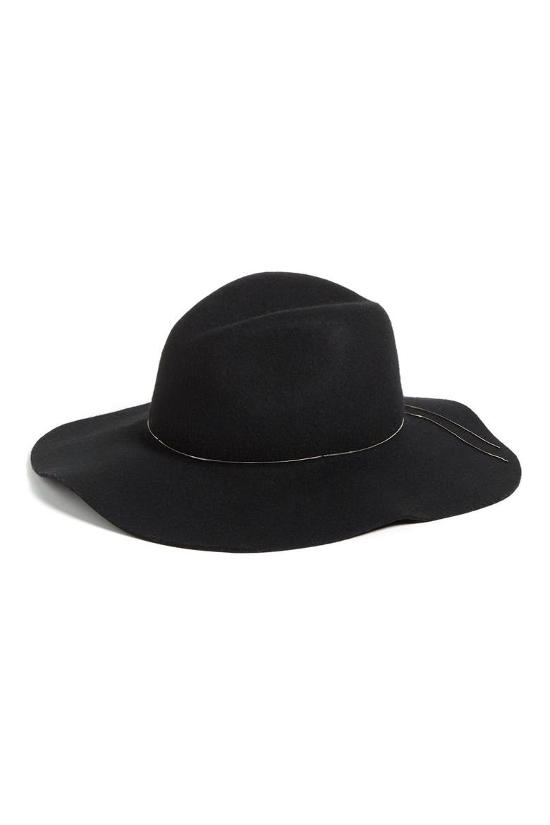 Floppy Wool Felt Hat, Main, color, BLACK