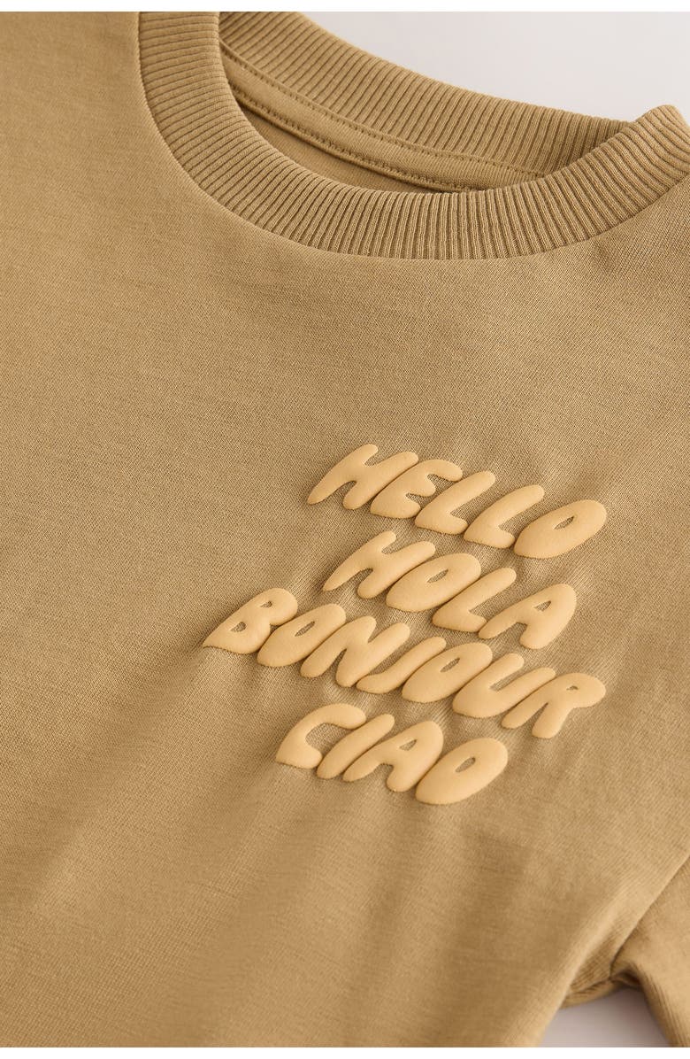 NEXT Kids' Hello Motif Graphic T-Shirt, Alternate, color, Brown