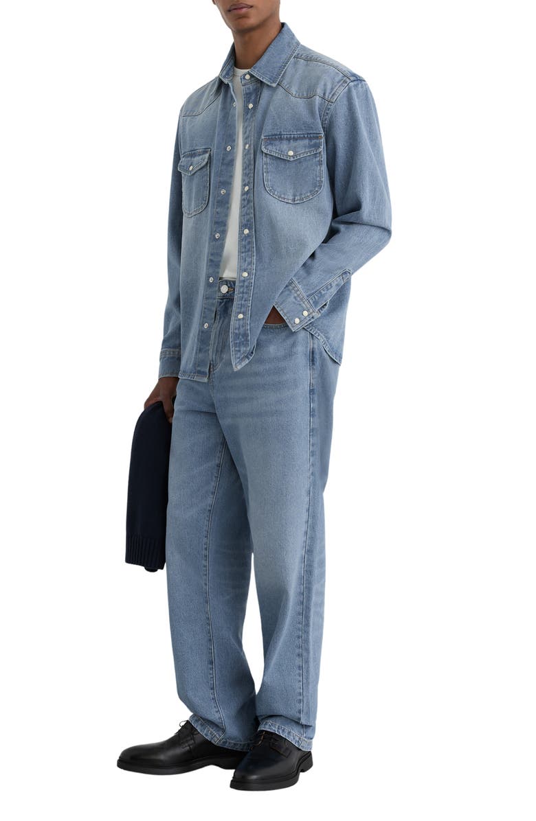 Reiss Finley Snap-Up Western Shirt, Alternate, color, Washed Blue