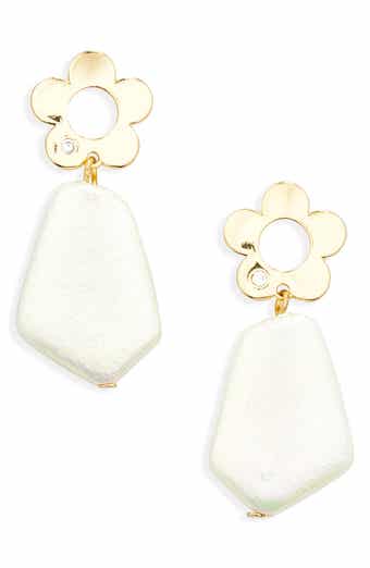 Iridescent Flower Drop Earrings