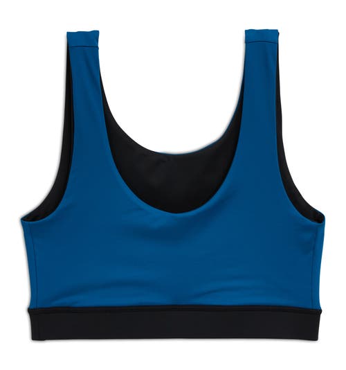Tomboyx Reversible Swim Sport Compression Bikini Top In Blue