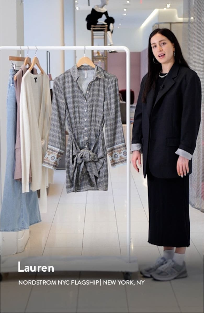 Silky Rillo Long Sleeve Shirtdress, sales video thumbnail