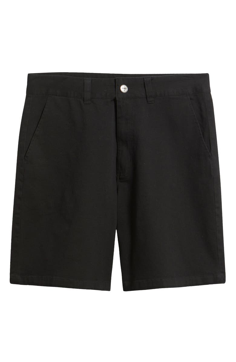 SANTO STUDIO Del Mar Flat Front Stretch Twill Chino Shorts, Alternate, color, Black