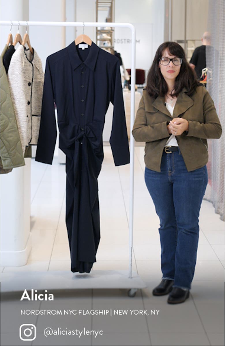 Mila Long Sleeve Wool Shirtdress, sales video thumbnail