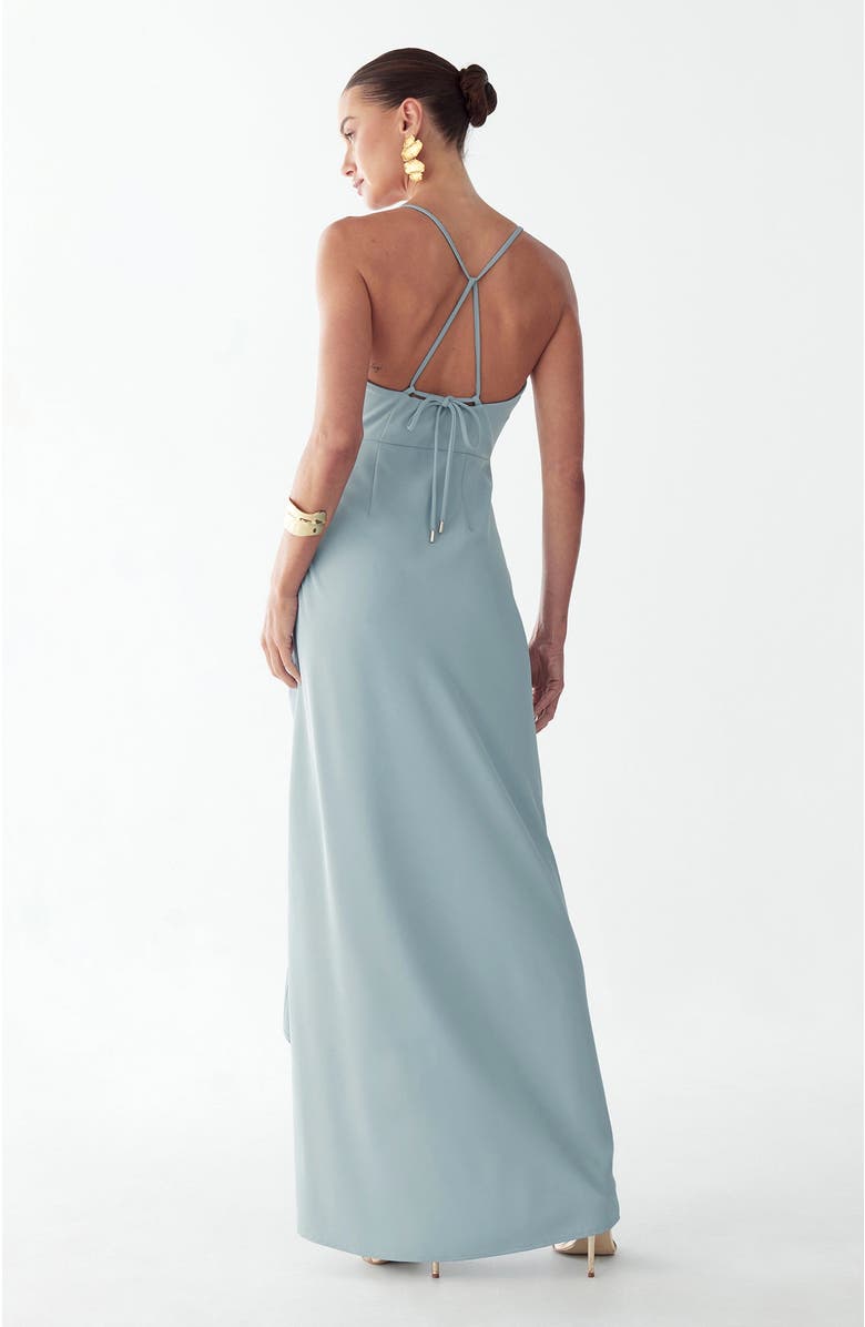 BWLDR Eliza Draped Maxi Dress, Alternate, color, Icy Blue