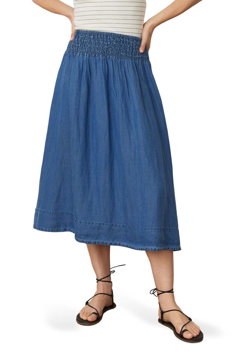 Bea Charm Midi Skirt, Main, color, MEDIUM WASH