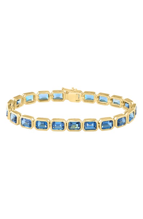 Emerald Cut Stone Line Bracelet
