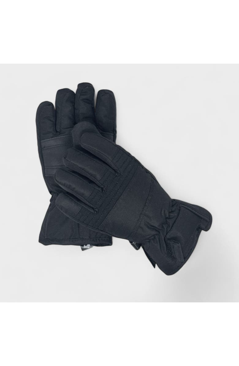 London Fog Boy's Ski Gloves with Velcro Closure, Alternate, color, Black