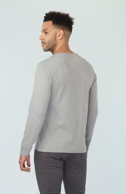 Vustra Chiseled Stone Long Sleeve Henley In Grey