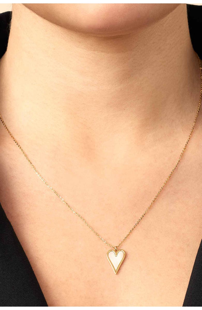 Oradina 14K Yellow Gold Pure Heart Pendant Necklace, Alternate, color, Yellow Gold