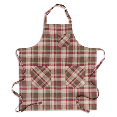 Linen Apron 33 x 30 in for Dining Table, Holiday and Everyday Table Decor - Linen Bib Apron