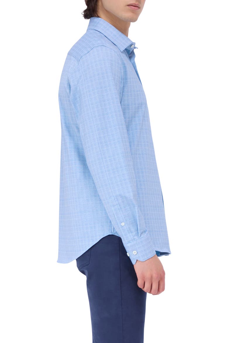 OoohCotton® Check Button-Up Shirt, Alternate, color, AIR BLUE