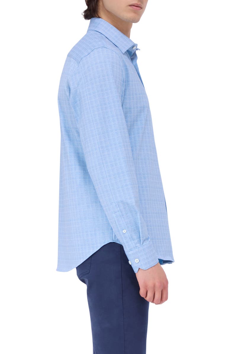 Bugatchi OoohCotton<sup>®</sup> Check Button-Up Shirt, Alternate, color, Air Blue