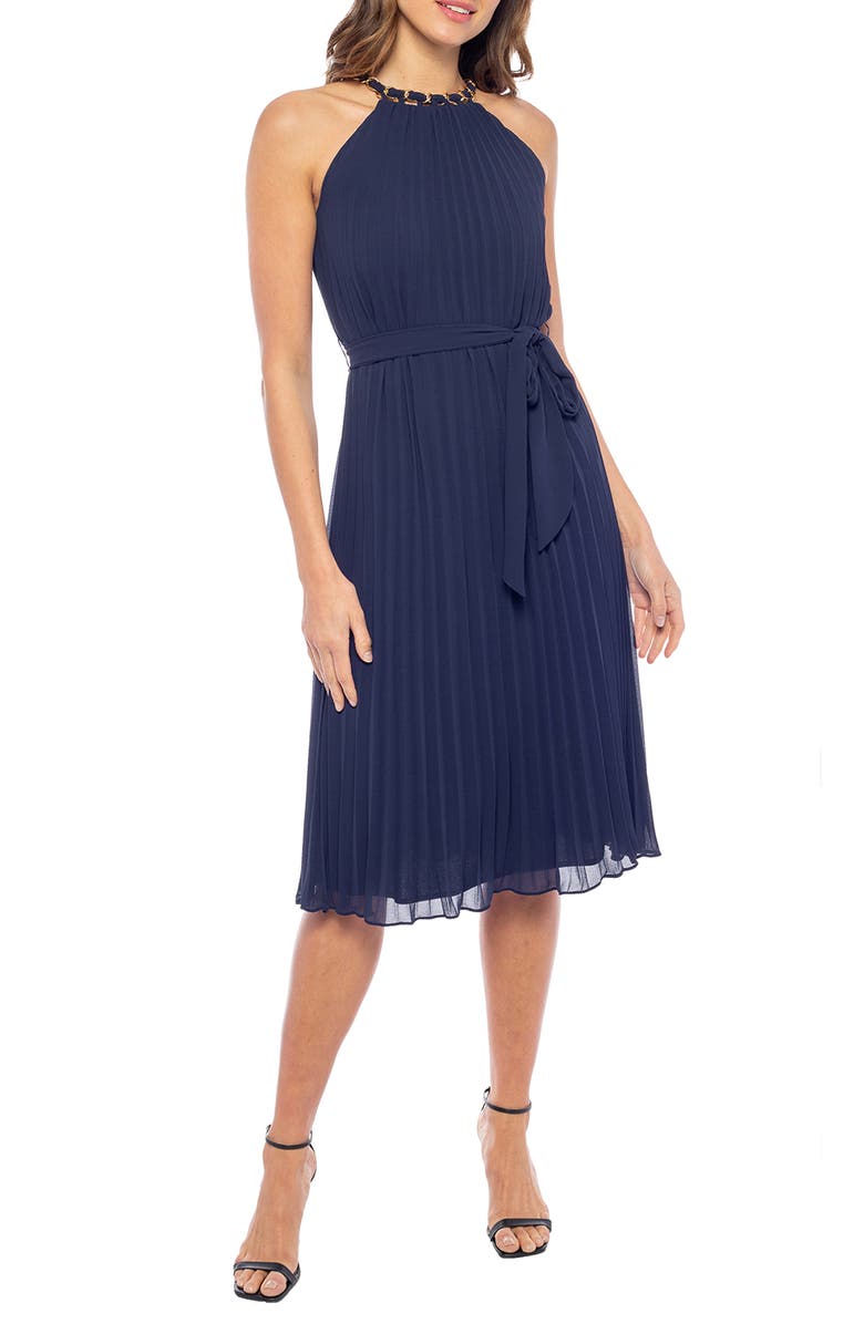 Marina Pleated Chiffon Halter Dress, Main, color, 