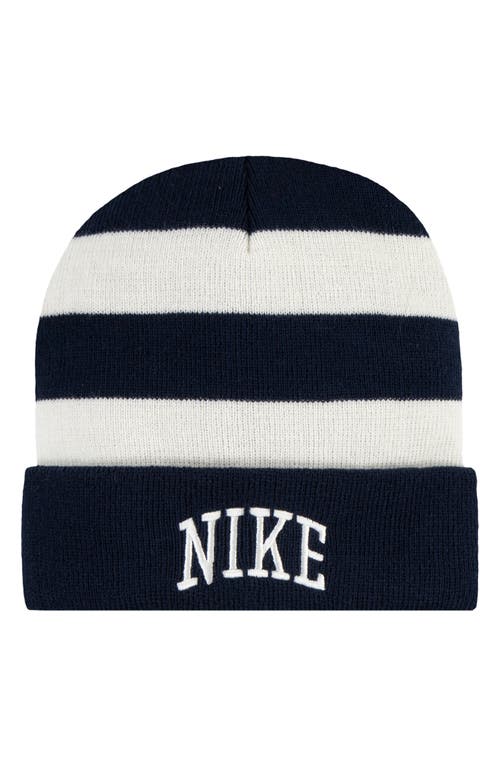 Nike Chunky Stripe Peak Beanie In Blue
