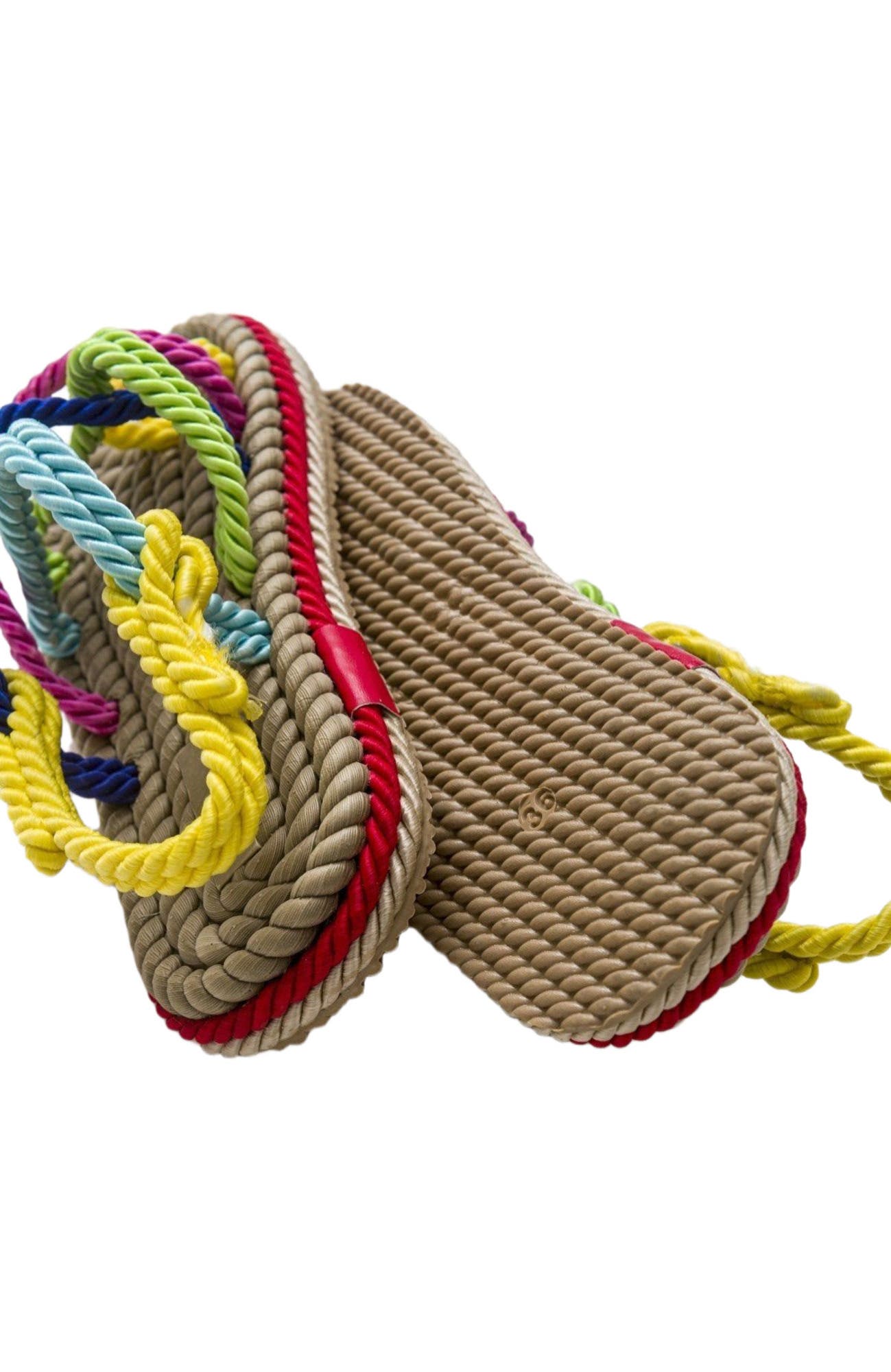 POMA Flat Sandal, Alternate, color, Multi Faux Leather
