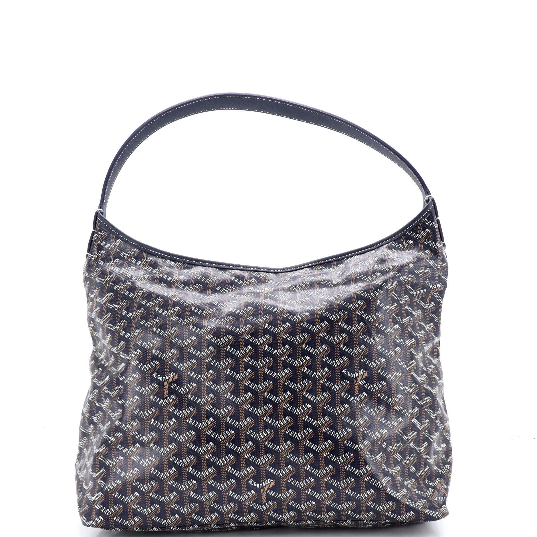 Pre-Owned Goyard Boheme Hobo Coated Canvas, Main, color, Blue