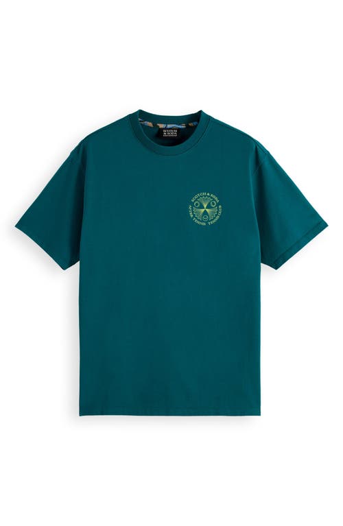 Scotch & Soda Tennis Club Graphic T-shirt In Pitch Green