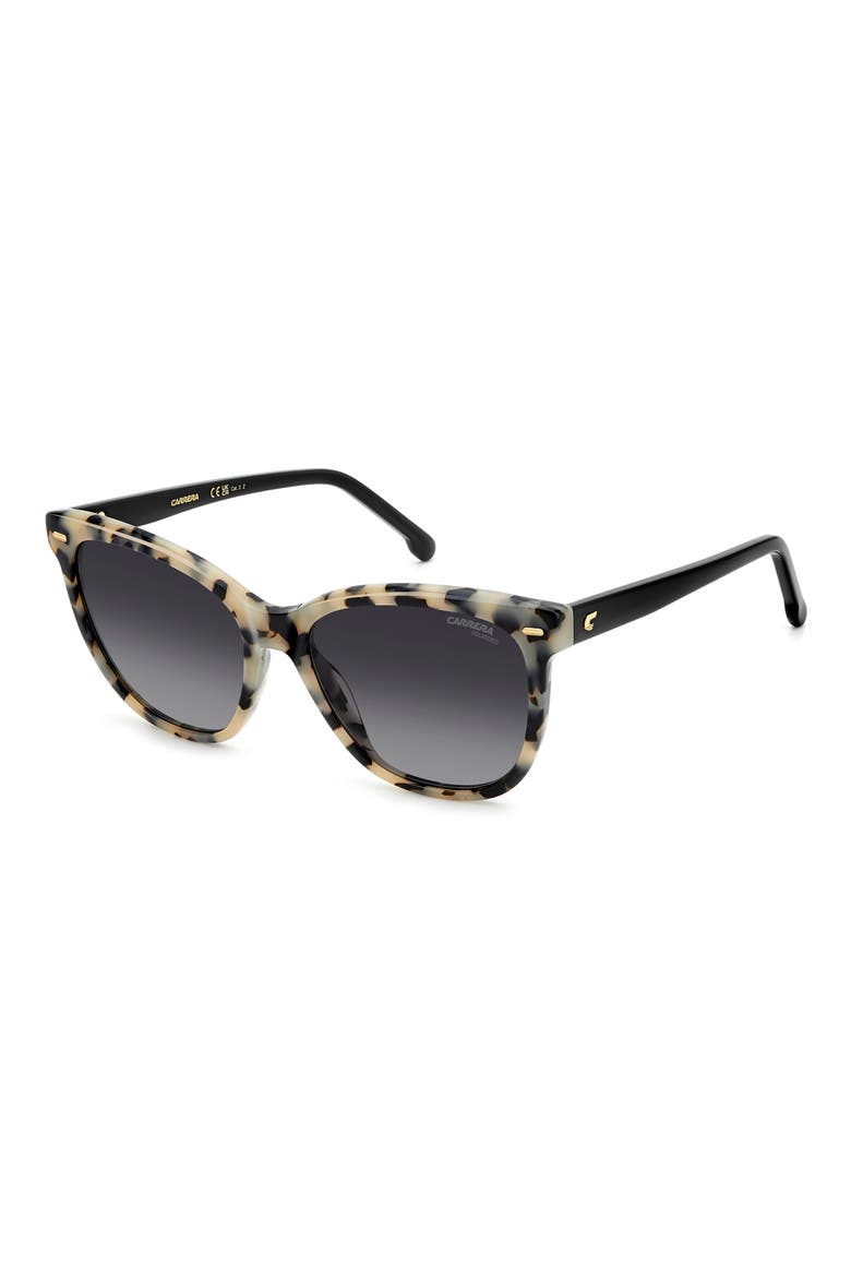 56mm Polarized Cat Eye Sunglasses, Alternate, color, BLACK/ IVORY
