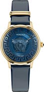 Versace Medusa Alchemy Leather Strap Watch, 38mm