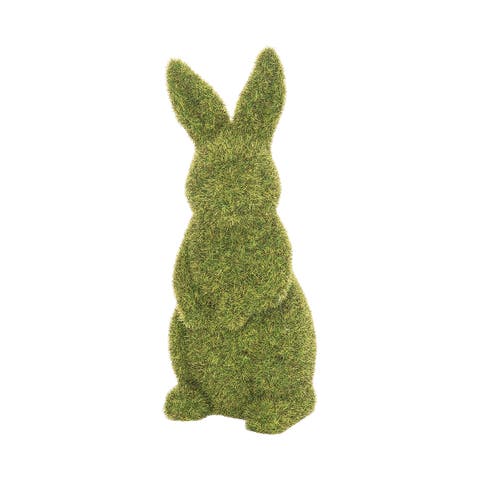Flocked Standing Bunny Figurine