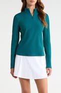 G/FORE Two-Tone Rib Quarter Zip Performance Top
