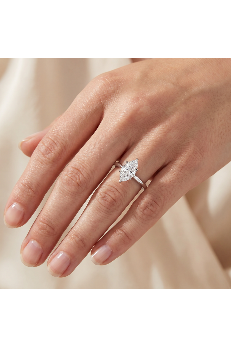 Platinum .72Ct Marquise Natural Certified Diamond Solitaire Engagement Ring, Alternate, color, Platinum