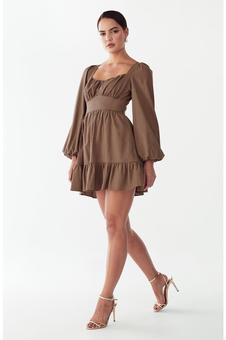 Wrenn Mini Dress, Alternate, color, Mocha