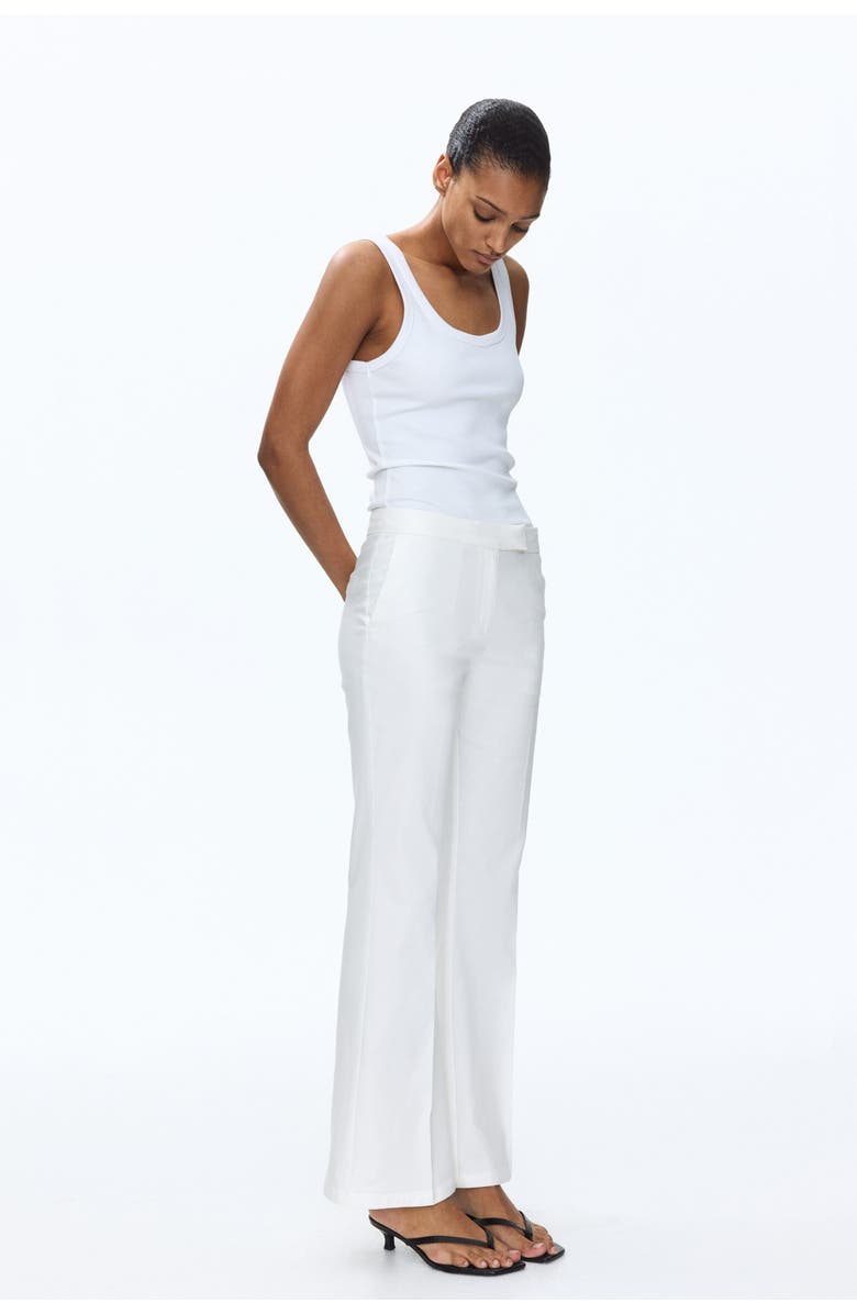 H&M Linen-blend Tailored Trousers, Alternate, color, White