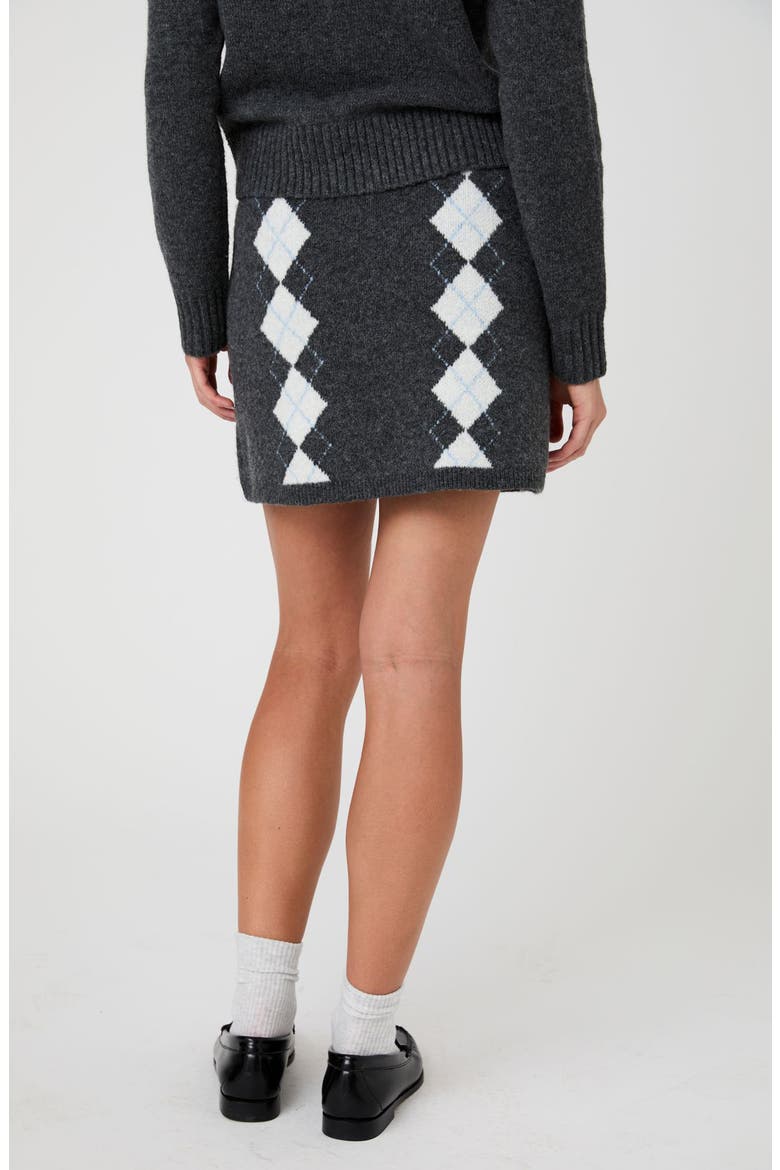 Argyle Miniskirt, Alternate, color, GREY/WHITE