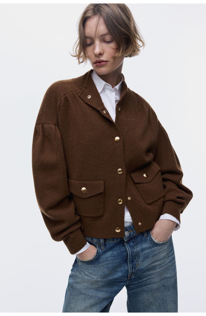 H&M Oversized Cardigan, Main, color, Brown