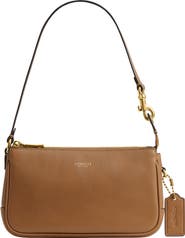 COACH Plaza 18 Natural Grain Leather Shoulder Bag
