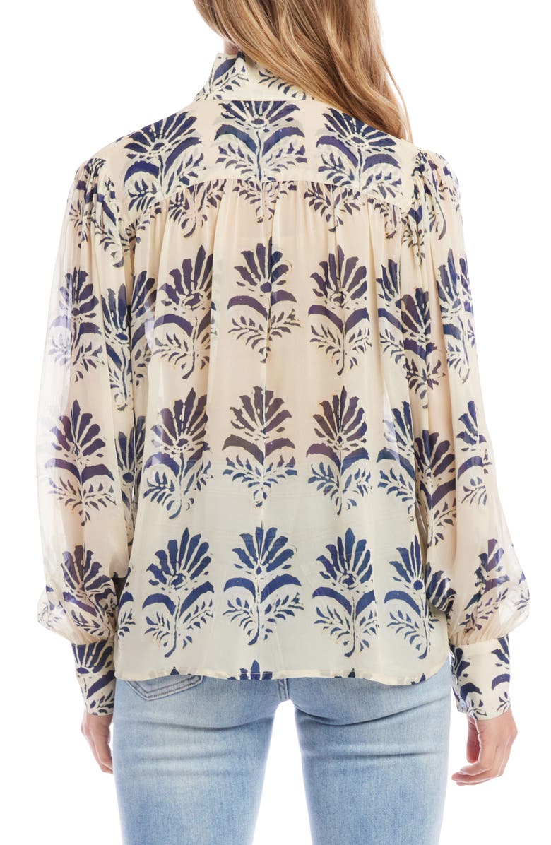 FIFTEEN TWENTY Shirred Button-Up Blouse, Alternate, color,