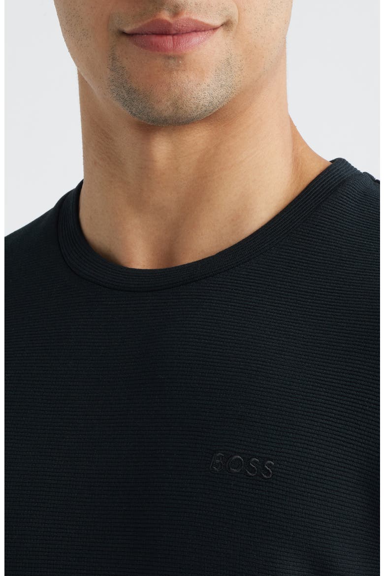 Rib Lounge T-Shirt, Alternate, color, BLACK